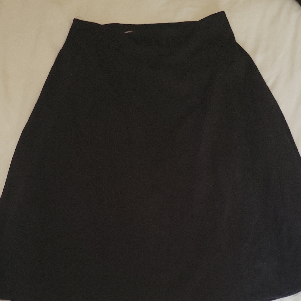 Black A-Line Midi Skirt for Work